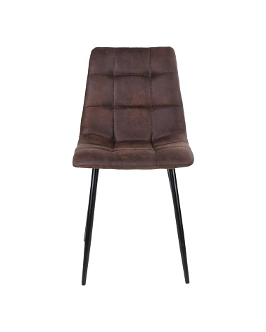 Chaise scandinave Middelfart microfibre Marron face