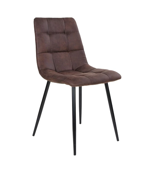 Chaise scandinave Middelfart microfibre Marron