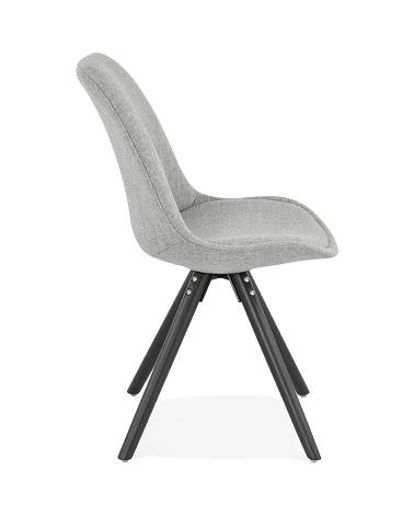 Chaise scandinave BRASA bois Noir tissu Gris