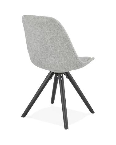 Chaise scandinave BRASA bois Noir tissu Gris