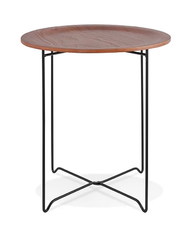 Table basse design métal OOLA Bois plaqué Noyer