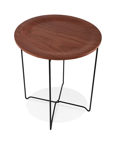 Table basse design métal OOLA Bois plaqué Noyer