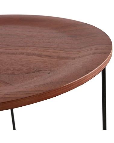 Table basse design métal OOLA Bois plaqué Noyer