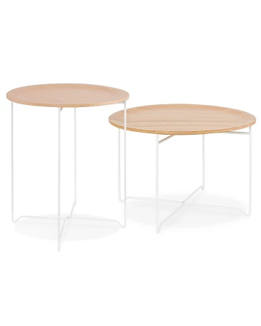 Table basse design métal OOLA Bois plaqué Chêne