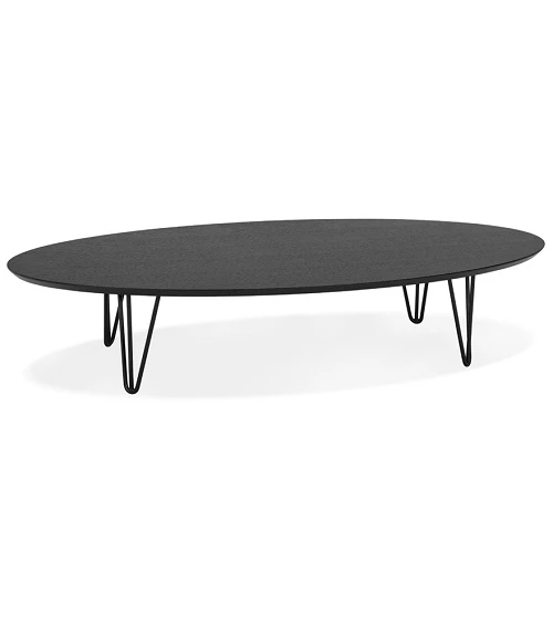 Table basse métal SALONA Bois (MDF) plaqué Frêne noir