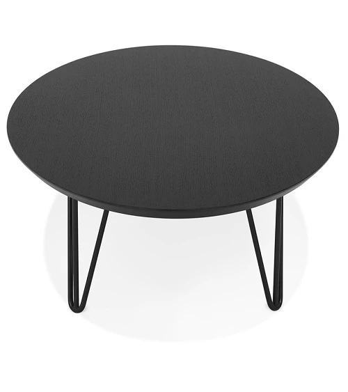 Table basse métal SALONA Bois (MDF) plaqué Frêne noir