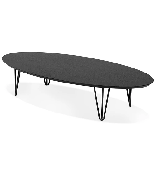 Table basse métal SALONA Bois (MDF) plaqué Frêne noir