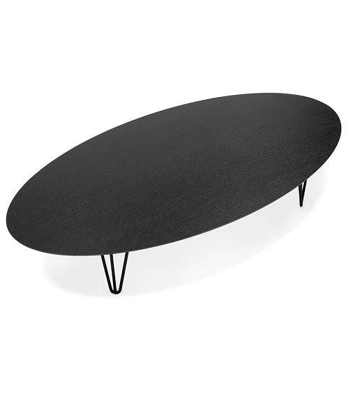 Table basse métal SALONA Bois (MDF) plaqué Frêne noir