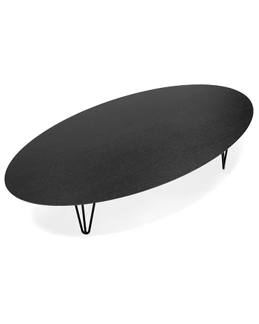 Table basse métal SALONA Bois (MDF) plaqué Frêne noir