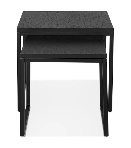 Table basse design Gliss Bois (MDF) plaqué Chêne noir