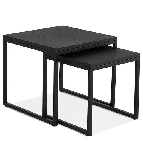 Table basse design Gliss Bois (MDF) plaqué Chêne noir