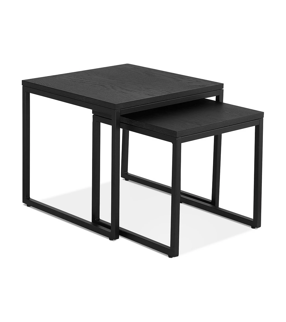 Table basse design Gliss Bois (MDF) plaqué Chêne noir