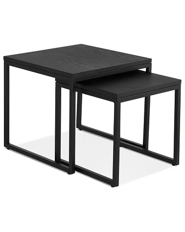 Table basse design Gliss Bois (MDF) plaqué Chêne noir