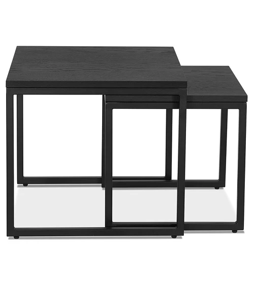 Table basse design Gliss Bois (MDF) plaqué Chêne noir