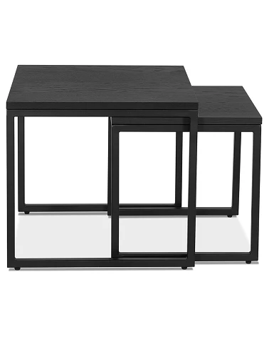 Table basse design Gliss Bois (MDF) plaqué Chêne noir