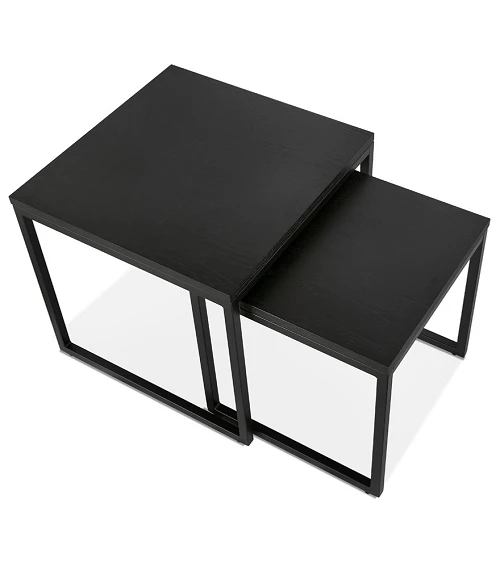 Table basse design Gliss Bois (MDF) plaqué Chêne noir