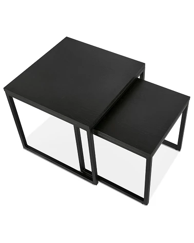 Table basse design Gliss Bois (MDF) plaqué Chêne noir