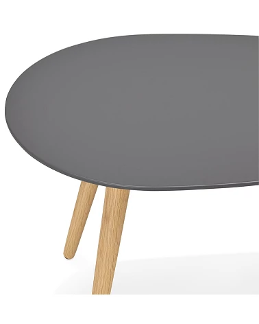 Table basse Chêne massif GOSMI gris anthracite mat