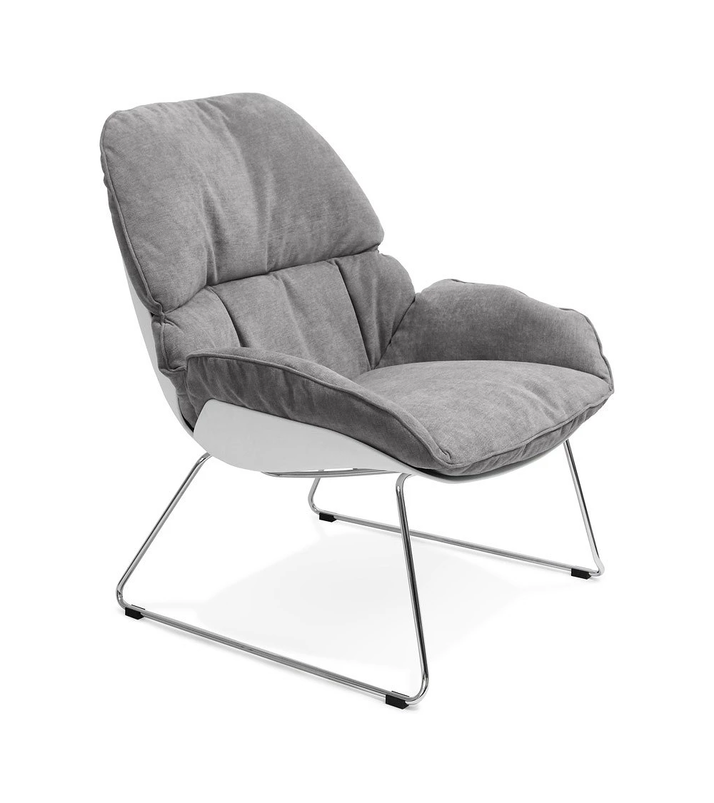 Fauteuil design Sella tissu Gris