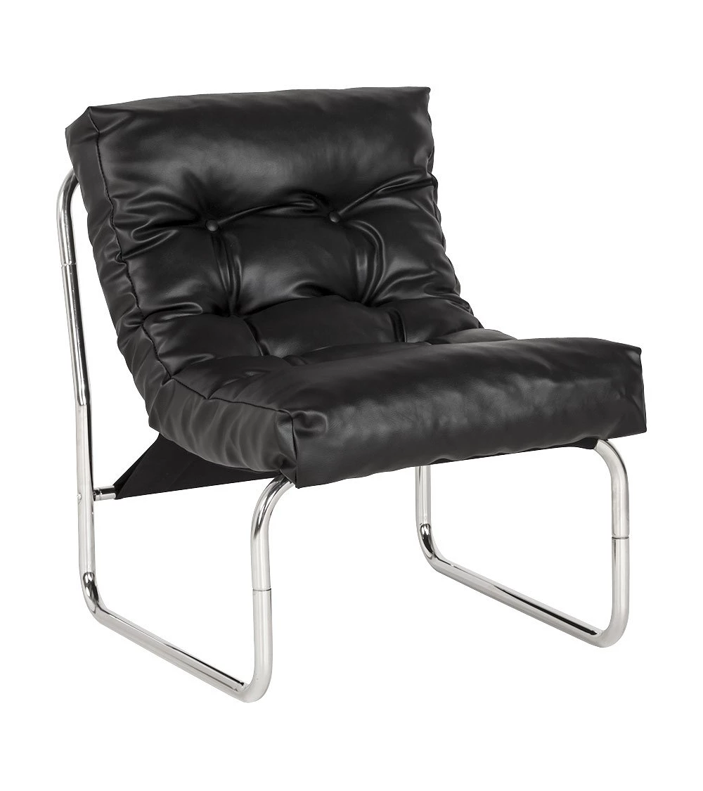 Fauteuil design Boudoir Chromé similicuir Noir