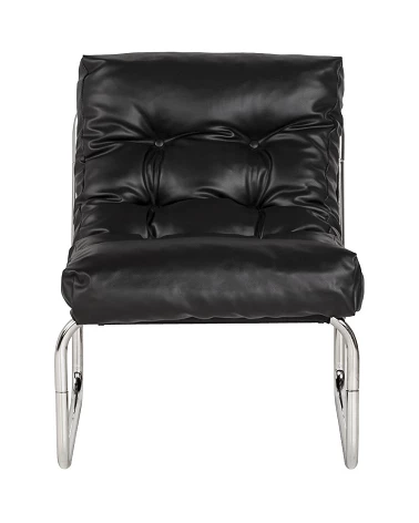 Fauteuil design Boudoir Chromé similicuir Noir