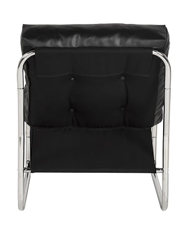 Fauteuil design Boudoir Chromé similicuir Noir